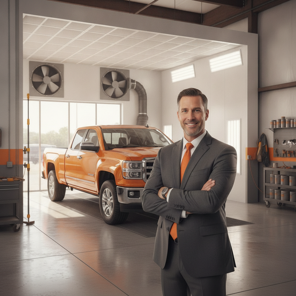 Bedliner shop insurance advisor at a coating shop